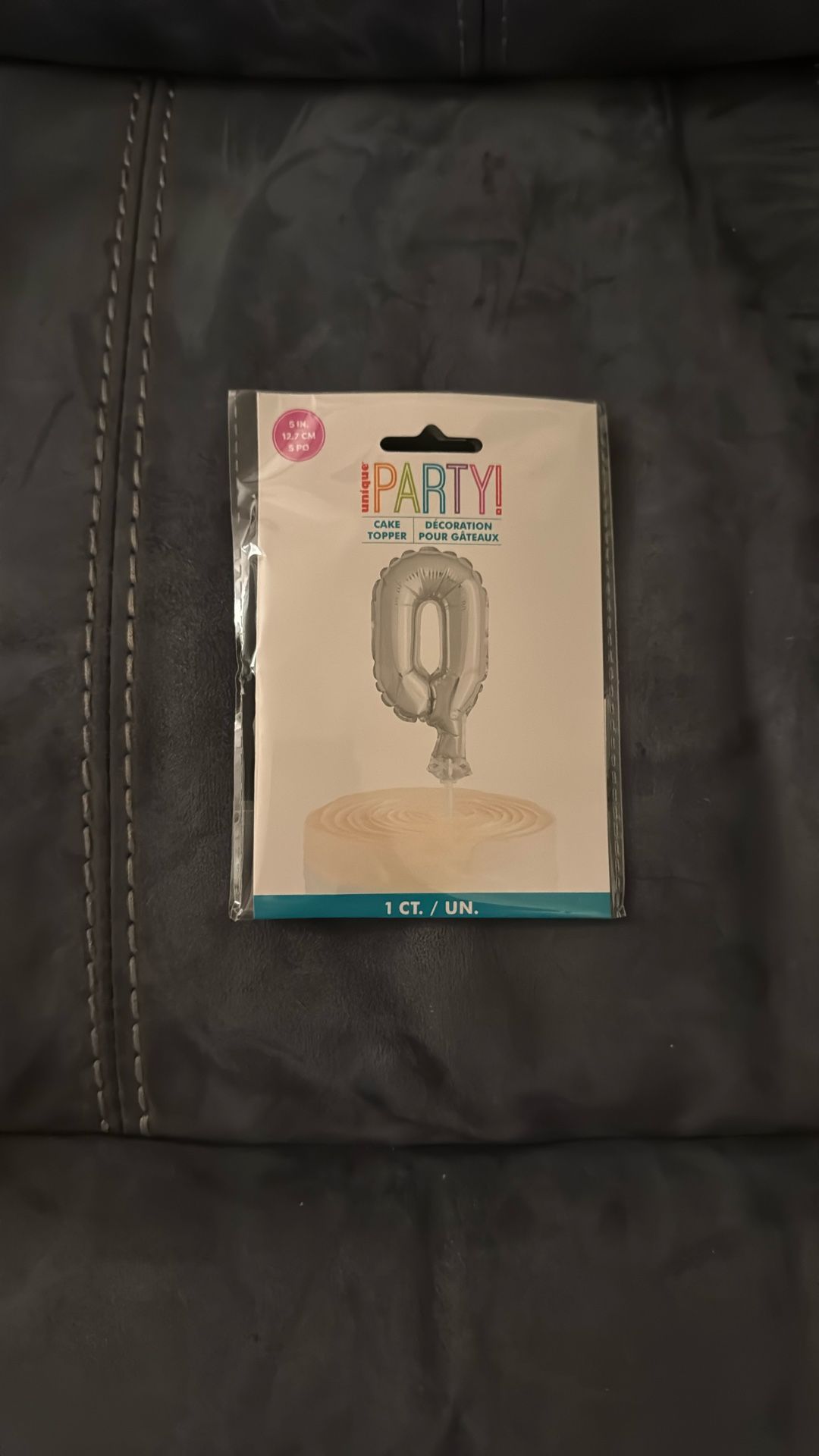 New In Package Unique Party 5 Inch Silver Number 0 Cake Topper Balloon Party Decoration