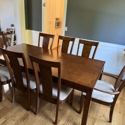 Extendable Dining Table With Leaf And 8 Chairs