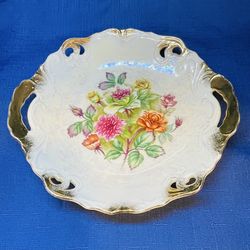 Vintage Beaitful Trimont ware iridescent open handled bowl/dish