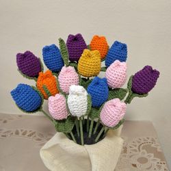 Tulipanes A Crochet Hecho A Mano 