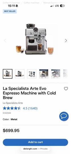 De Long hi La Specialista Arte Evo Espresso Machine with Cold Brew