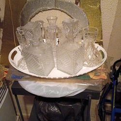 Vintage 1960s Diamond Accented Glass Decanters, Pair