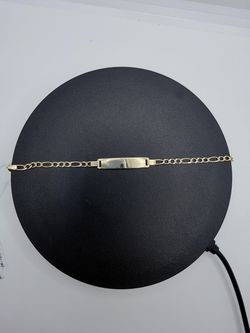 BRAND NEW 10KY Pave Figaro Baby ID Bracelet
