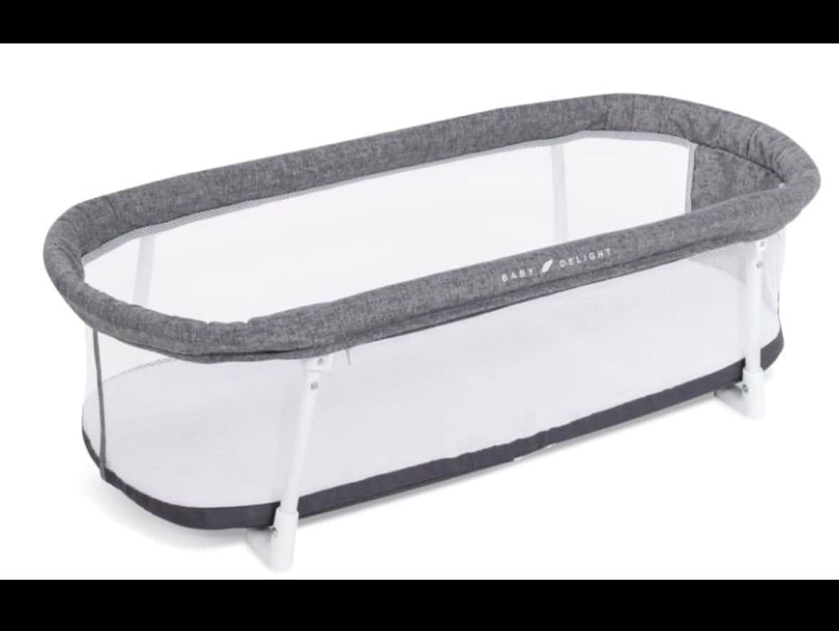 Baby Delight Snuggle Nest Bassinet, Portable Baby Bed, For Infants 0 – 5 Months, Charcoal Tweed  Open box item   INVENTORY NUMBER: 101  P