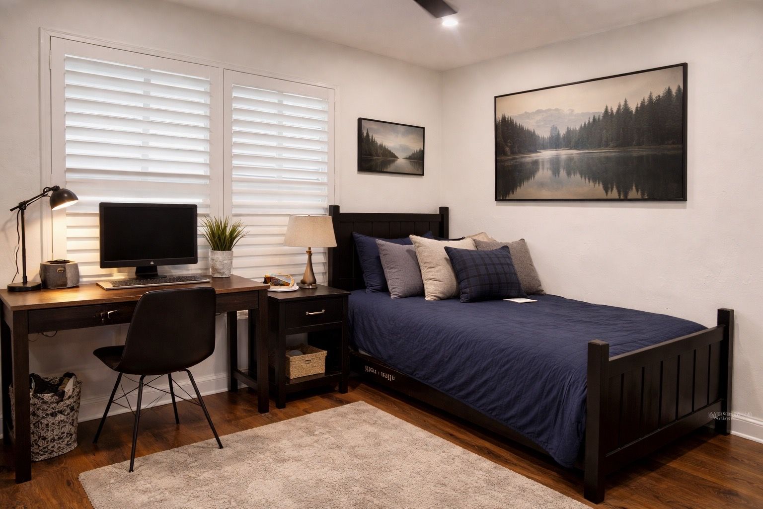 William Sonoma Twin Bed with Side Table