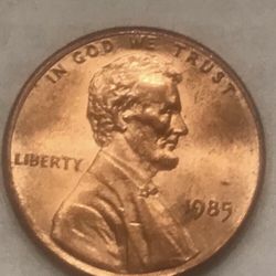 1985 No Mint Mark Lincoln Memorial Cent 