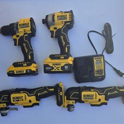 Dewalt Impact/ Drill driver Set With 2 Multi-tools And (1) 5.0ah Battery And (1) 2.0ah Battery comes With Charger And Carry Bag