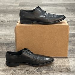 Retail $1129: Ermenegildo Zegna Black Leather Lace Up Derby  display picture 2