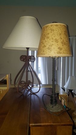 Decorative lamps white one $20 yellowish one $15