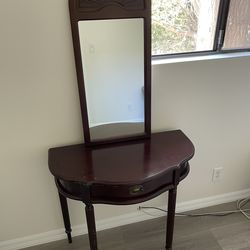 Solid Wood Drawer and Mirror Combo