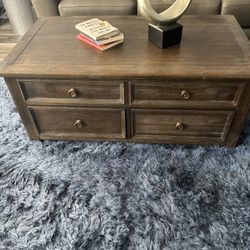 Like new distressed wood gray coffee table 