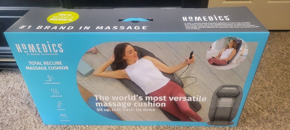 HOMEDICS - Total Recline Massage Cushion W/Shiatsu & Heat