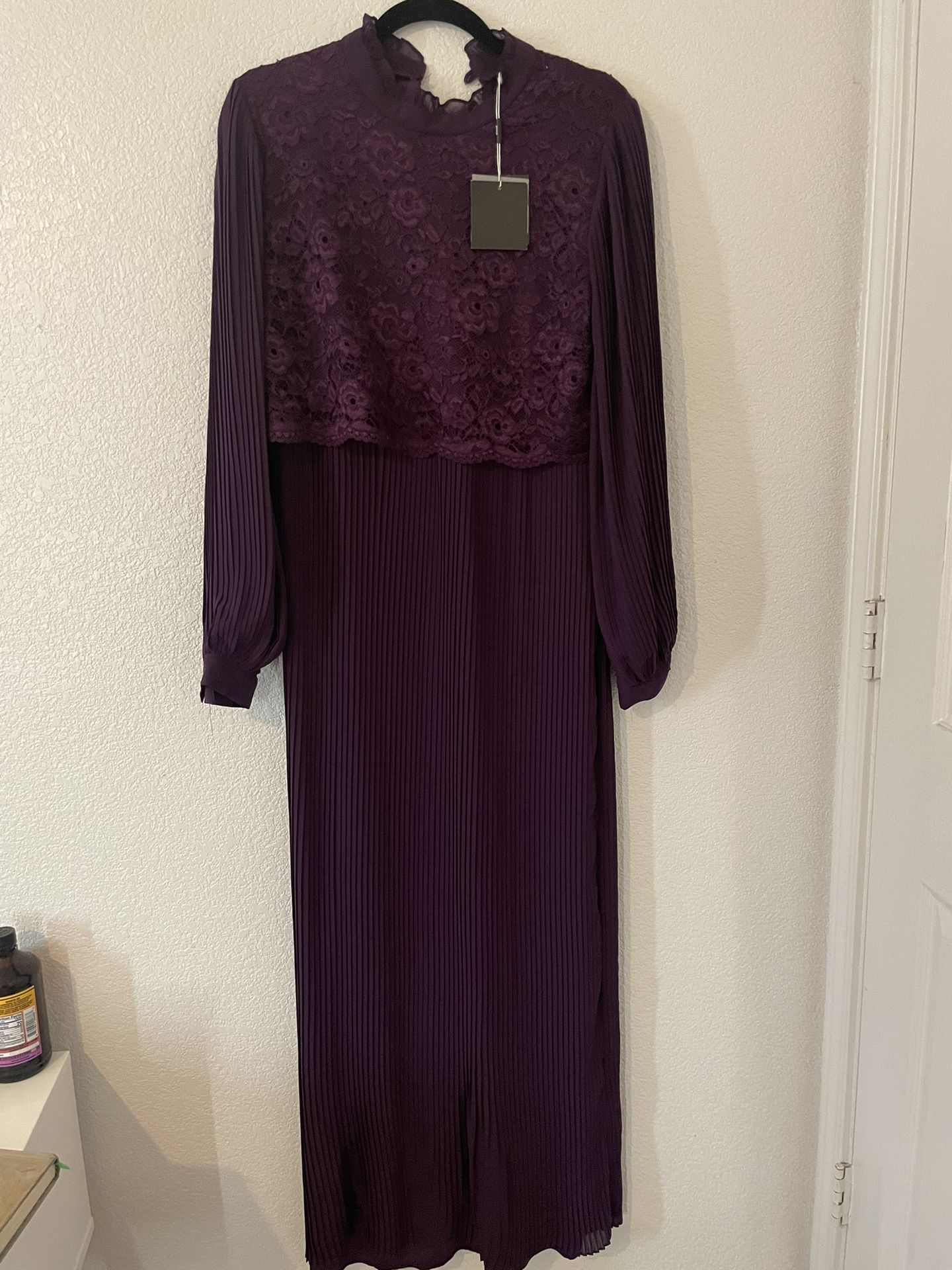 Long Sleeve  Purple Dress 