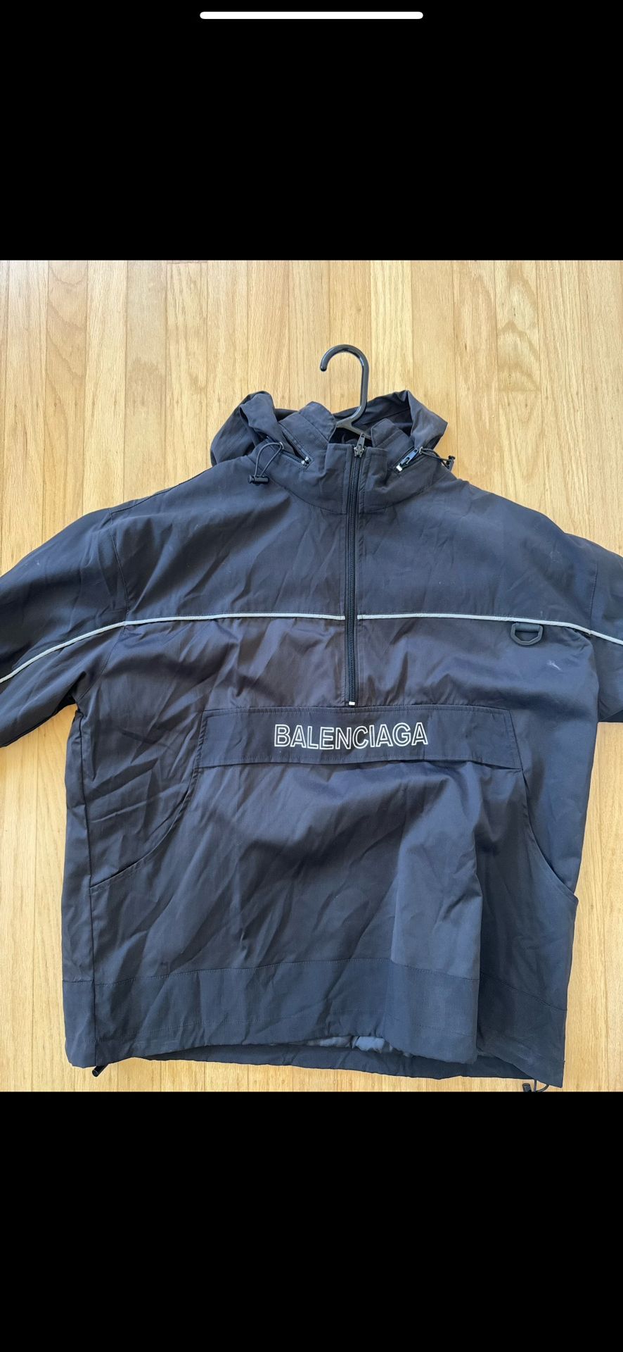 BLACK BALENCIAGA ANORAK COAT JACKET MENS M/L
