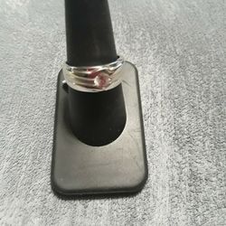 Sterling Silver Cz Mens Ring Sz9