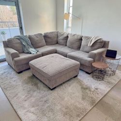 Grey Beige Ashley Furniture Sectional Couch 