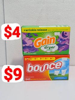 Dryer sheets Gain 60ct / Bounce 240ct