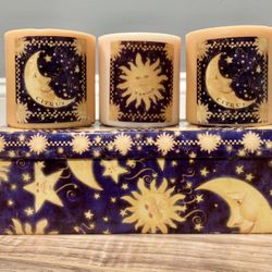Celestial Sun And Moon 3 Piece Candle Set