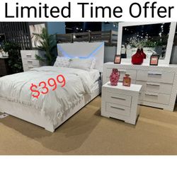 White High Gloss Finish Queen / Eastern King Size Bed Frame  - Limited Time Offer 