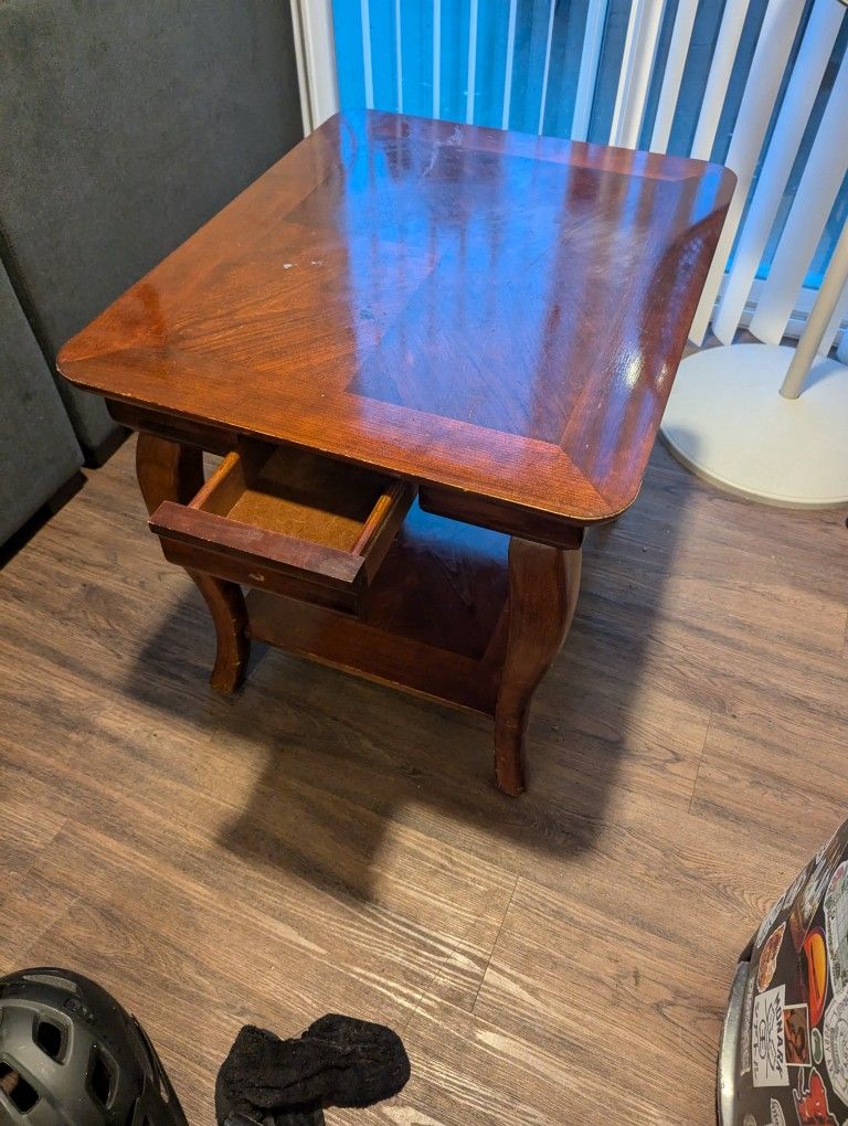 Antique End Table Solid Wood