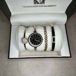 Anne Klein Women's Bangle Watch and Bracelet Set