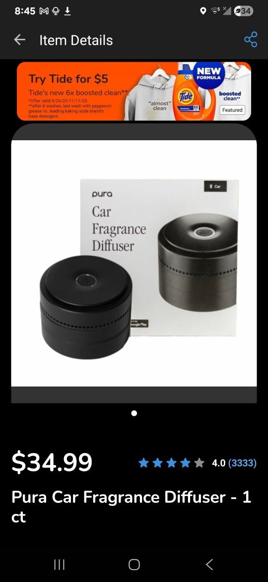 New Pura Car Fragrance Diffuser + Extra Scent Refill (Sealed)