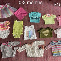 0-3 Month’s Girl’s clothes bundle