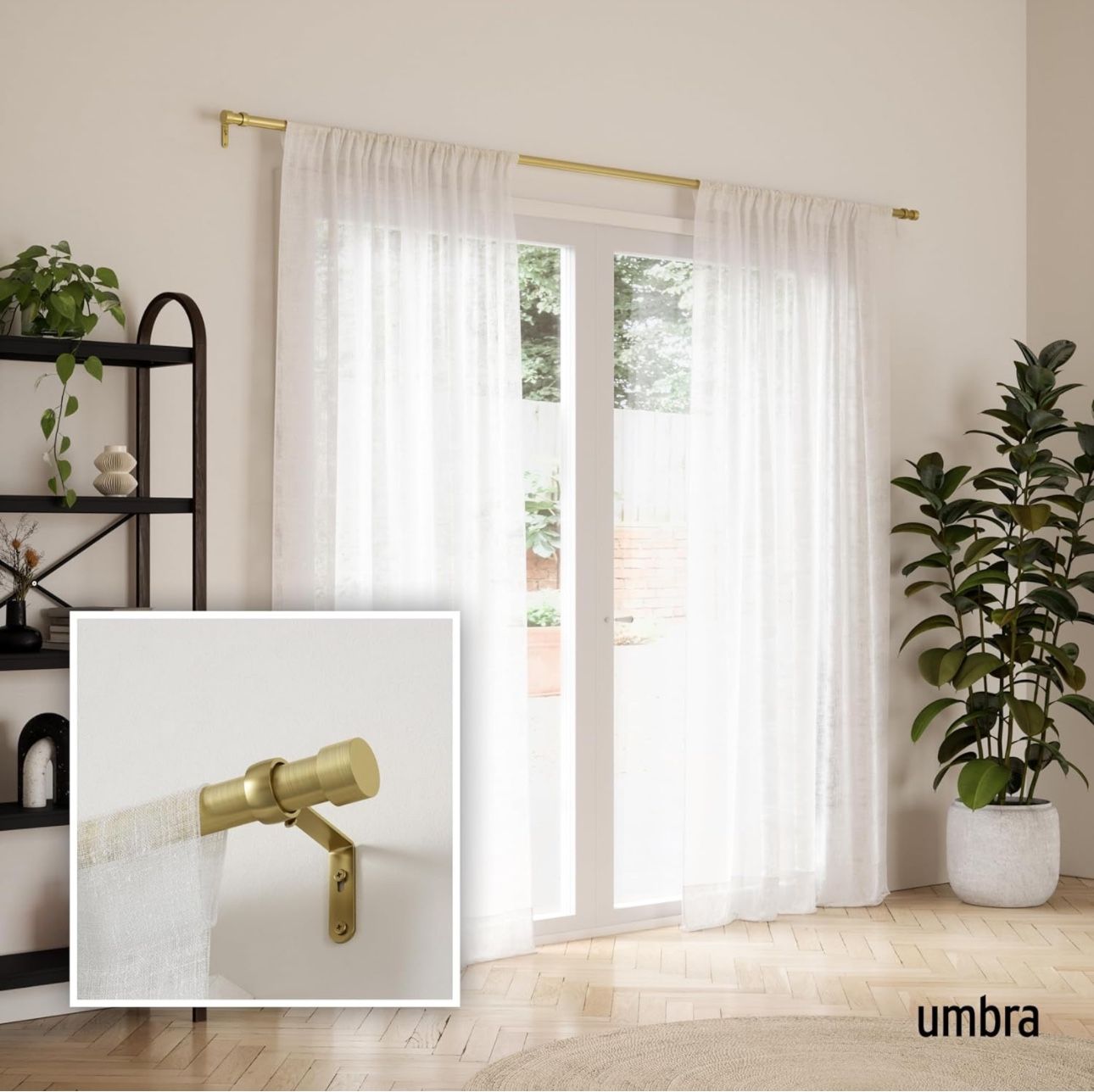 Umbra Curtain Rod - Brass Finish
