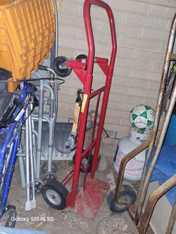 two-wheeled cart for hauling goods