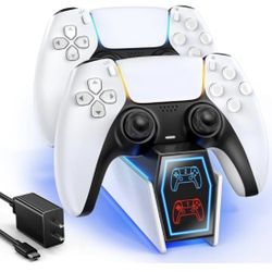 PS5 Charging Station, Fast PS5 Controller Charger with 5V/3A Adapter.   (M)