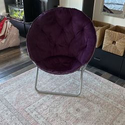 soft purple saucer chair 