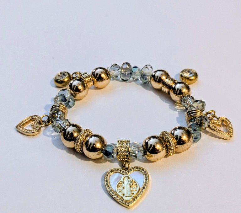 Gold lava beaded rosary Bracelet 