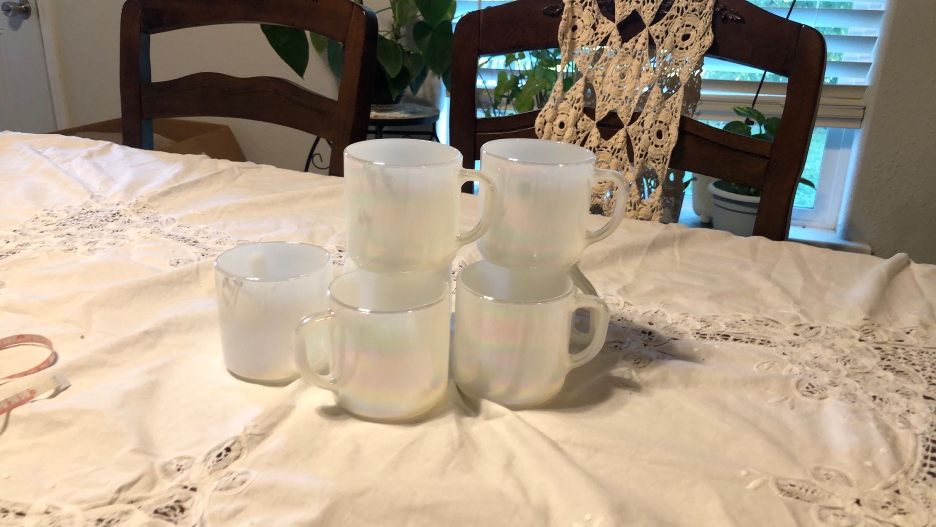 Vintage Federal Glass Iridescent Mugs 