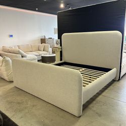 Modern Style Headboard Bed & Frame With Curved Design - FREE Delivery 