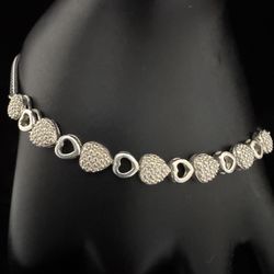 Djoy Sterling Silver Diamond Accent Heart Adjustable Bracelet 