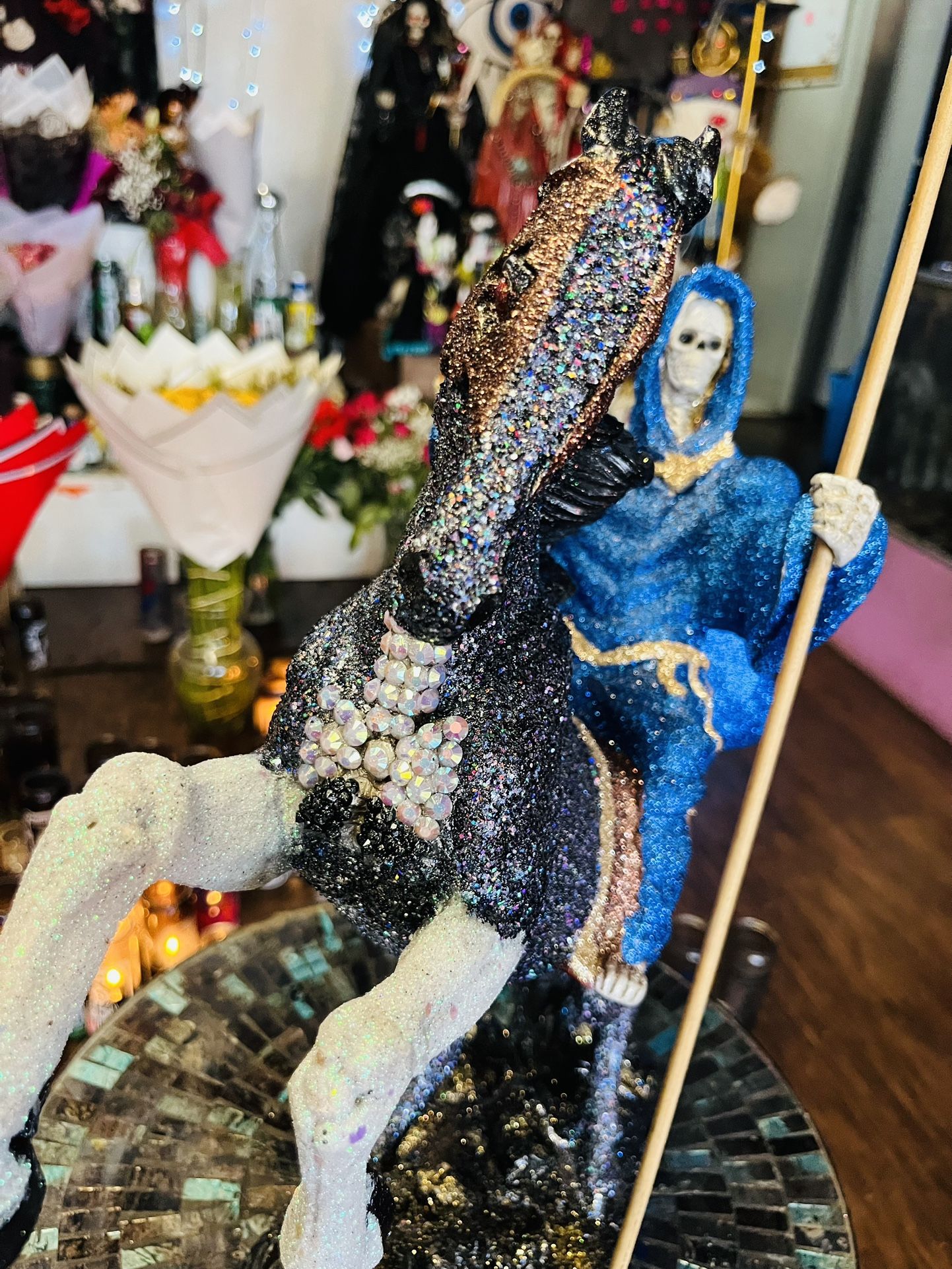 SANTISIMA MUERTE AZUL JUSTICIA Y CORTE