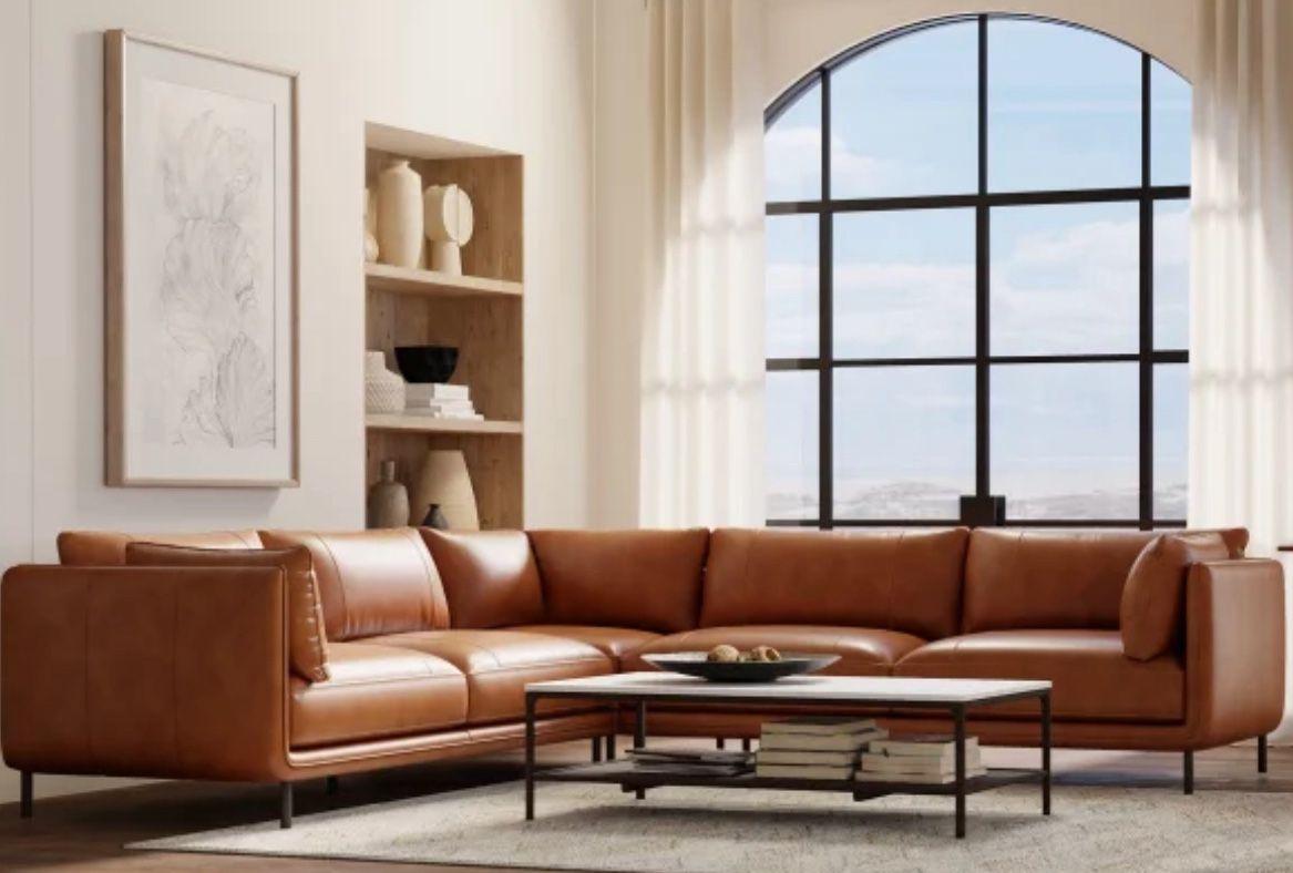 Brand New Leather Sectional Sofa Leather Couch Simone Top Grain Leather Sofa Brown Leather Large Sectional Free Delivery