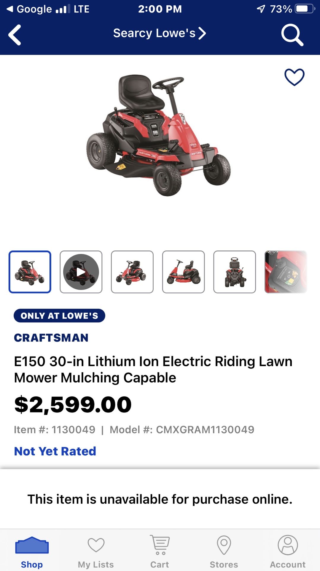 Craftsman E150 30 in lithium Ion Electric Riding Mower (Need Gone ASAP