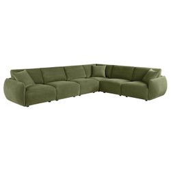 Elysia Green 6-piece Chenille Upholstered Modular Sectional Sofa