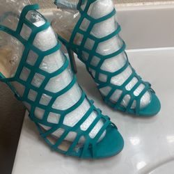 Aqua Turquoise Heels Sz 9 New