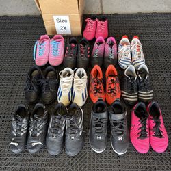 2Y Youth Kids Size Boys Girls Cleats for Soccer Football Baseball Softball