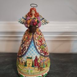 2003 Jim Shore Heartwood Creek 9 1/2" Bountiful Angel C117675 Figure


