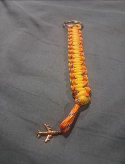 Paracord Keychain with Airplane Charm