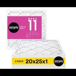 Simply 20 in. x 25 in. x 1 in. MERV 11 FPR 7 Pleated Furnace Air Filter (6-Pack)
