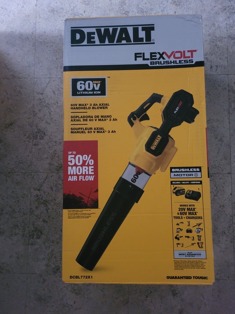Dewalt Flex Volt Leaf Blower Kit 9.0 Battery And Charger Included