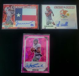 Leaf Metal Football 3 card autographed card lot