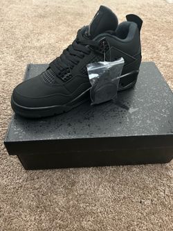 Black cats jordan 4s