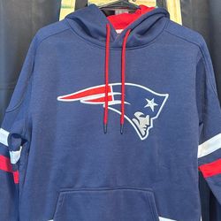 New England Patriots NFL Team Apparel Pullover Hoodie - Navy Blue Medium 