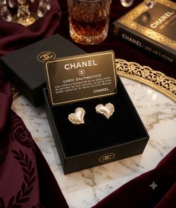 Authentic CC Heart Ear-studs Gold Plated