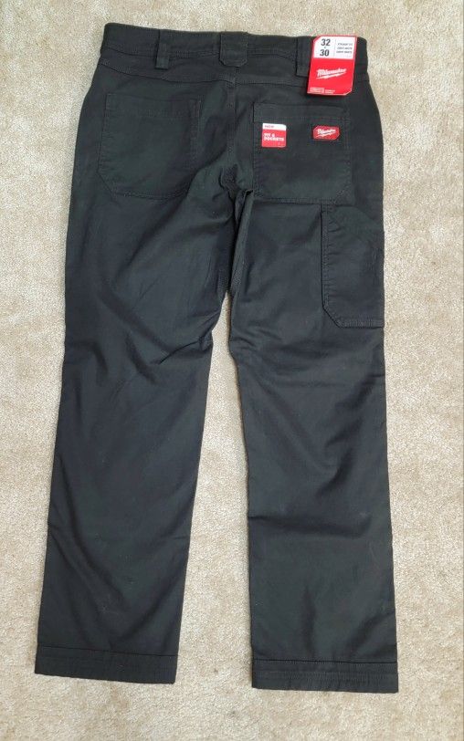 Men's 32 in. x 30 in. Black Cotton/Polyester Work Pants with 7 Pockets